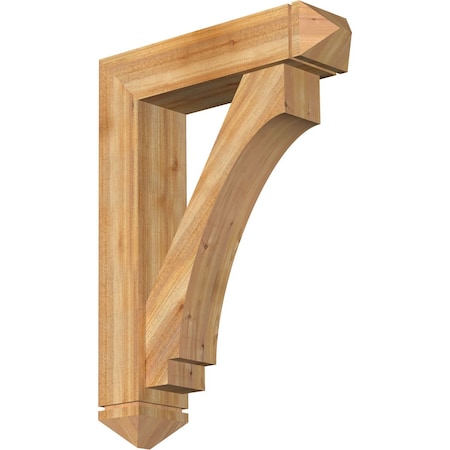 Imperial Arts And Crafts Rough Sawn Bracket W/ Offset Brace, Western Red Cedar, 8W X 32D X 44H